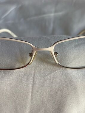 VINTAGE Prada White and GOLD Rectangle Women's Eyeglass FrameS